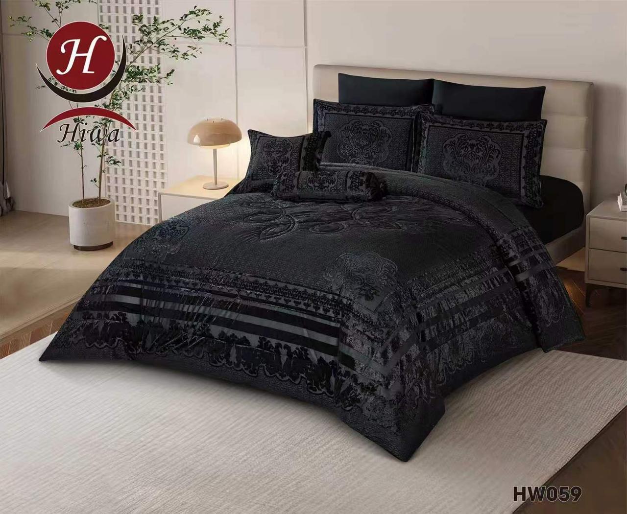 A made-up bed with a Hiwa bedspread set